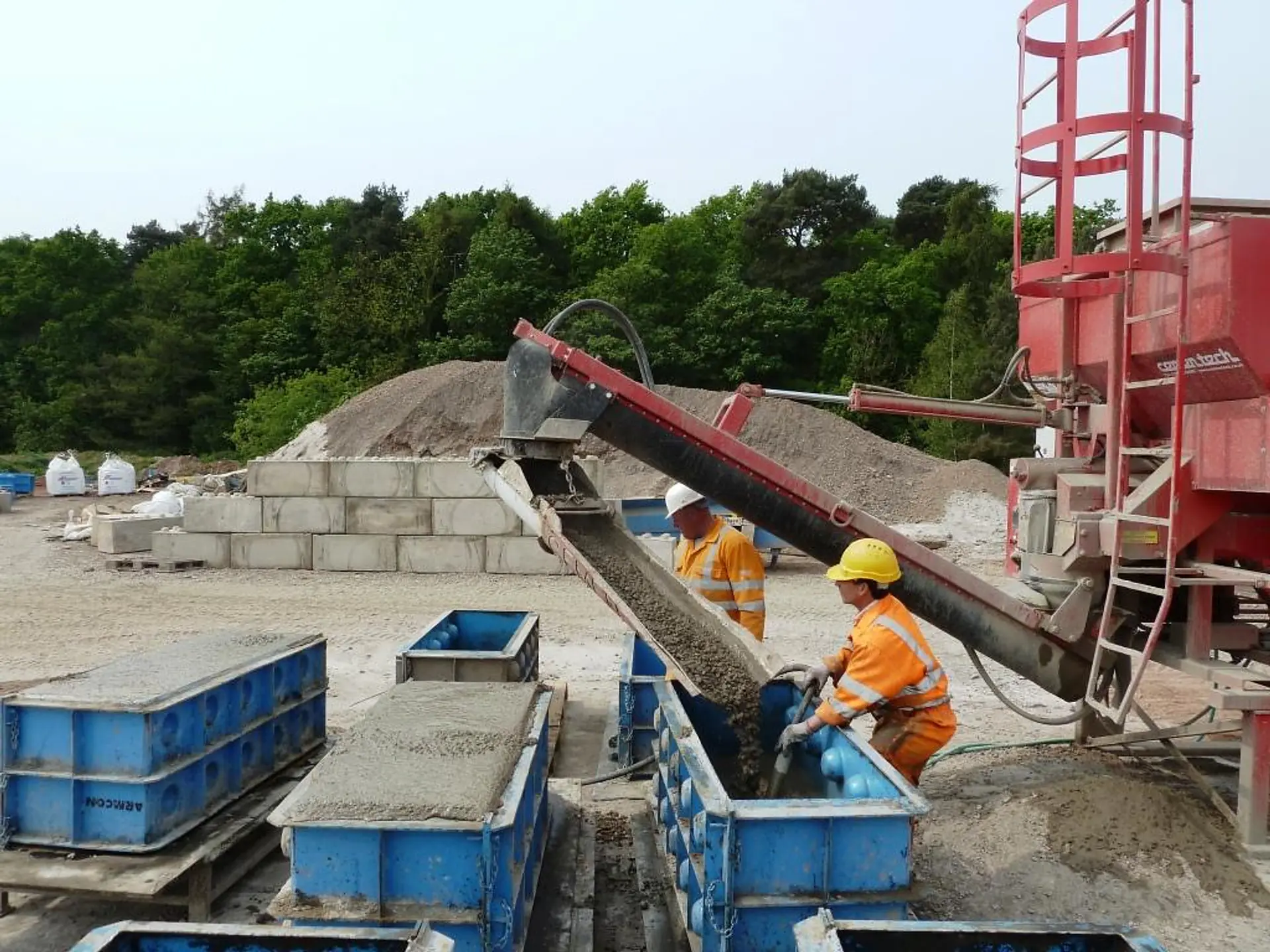The Binghamton Concrete Co precast production yard in Binghamton, NY