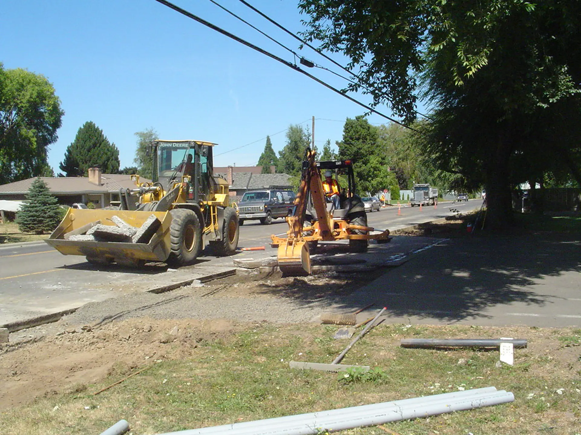 Removing failed concrete ahead of a replacement pour on a concrete work job in Binghamton, NY
